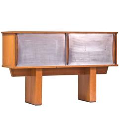 1950s French Sideboard in Oak and Metal