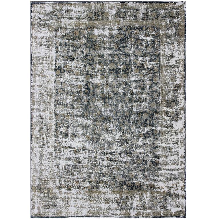 Distressed Vintage Persian Rug With Modern Design In Shades Of Taupe And Blue Distressed Vintage Persian Rug With Modern Design In Shades Of Taupe And Blue