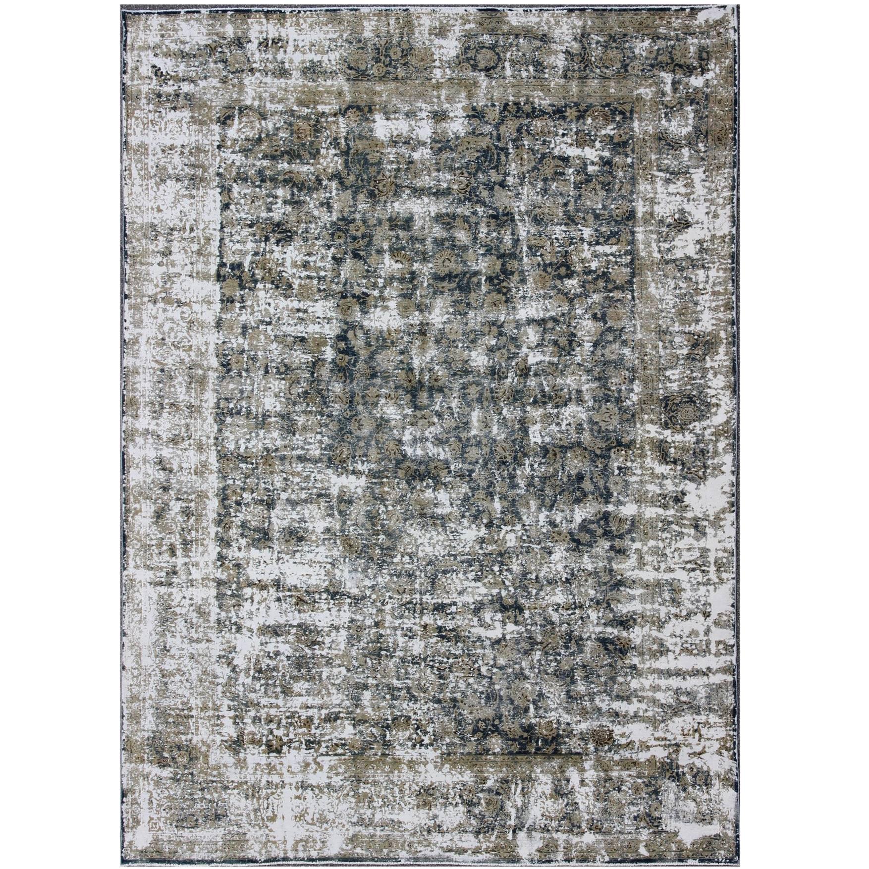 Distressed Antique Persian Rug with Abstract Modern Design For Sale