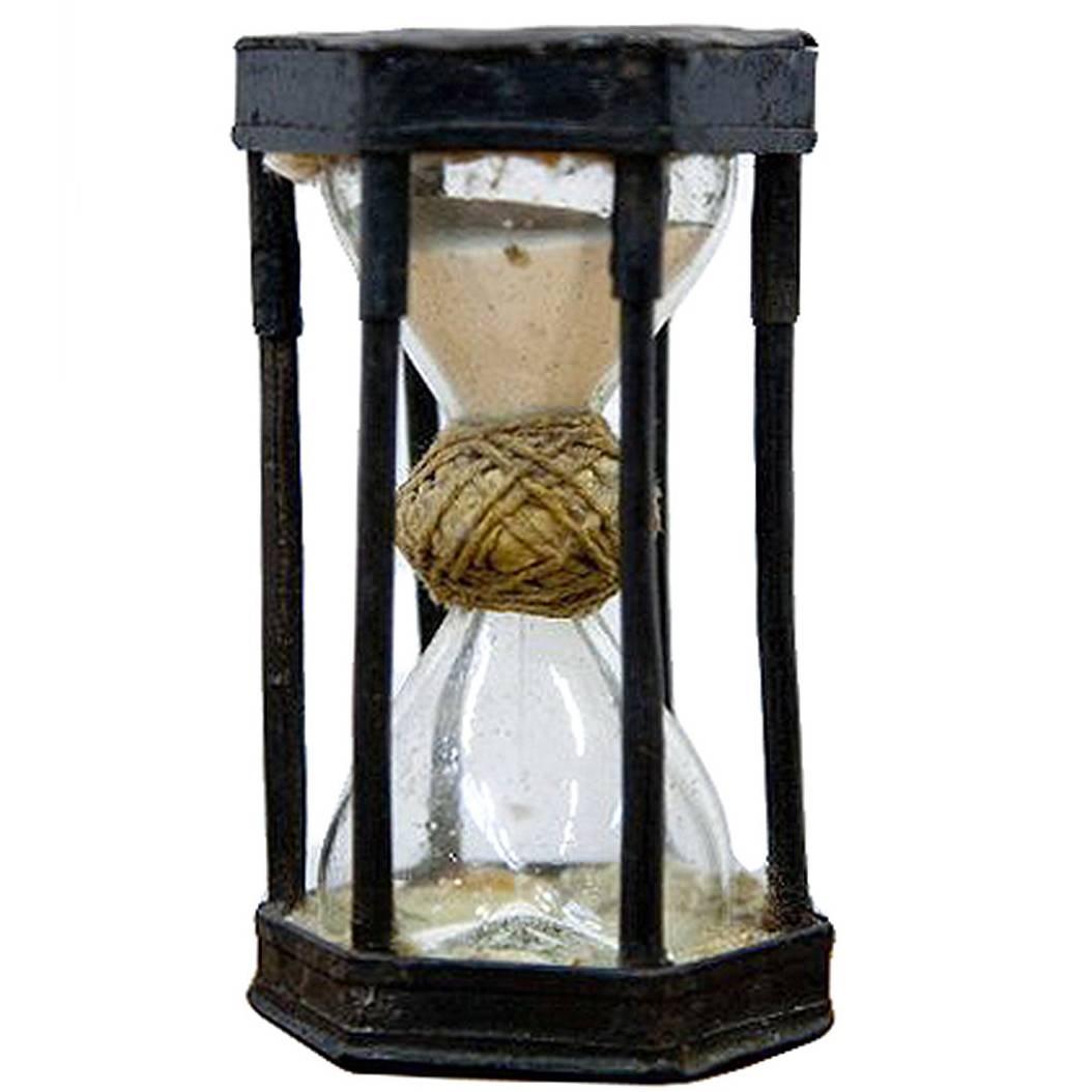 Extremely Rare German Iron Caged Hourglass, circa 1720