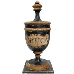 Beautiful and Rare Apothecary Wooden Jar in the Purest Neoclassical Style