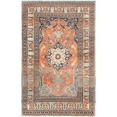 Antique Haji Jalili Persian Tabriz Rug 11