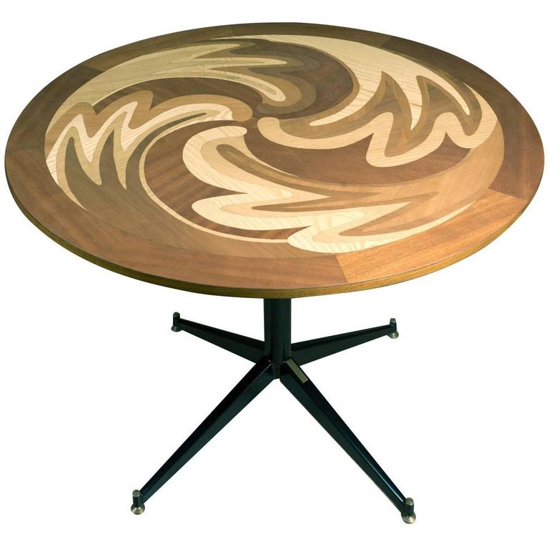 Atom Wood Inlay Table For Sale at 1stdibs
