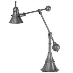 Nickel Finish Adjustable Planetaria Table Lamp by William Lipton Lighting