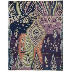 Contemporary Abstract Style Rug with Modern Psychedelic Design 12