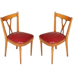 Italian Mid-Century Modern Side Chairs designer Melchiorre Bega attributed