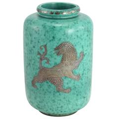Art Deco ‘Argenta’ Stoneware Vase by Wilhelm Kage for Gustavsberg