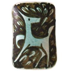 Signed Alessio Tasca Wall Plate with Stylised Horse, Italy, circa 1958