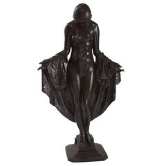 Antique Art Deco "Nocturne" Bronze Sculpture by Josef Mario Korbel