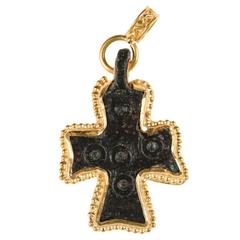 Authentic Byzantine Era Roman Bronze Cross Made Necklace