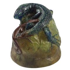 Walter and Bergé Pâte de Verre "Lizards" Paperweight