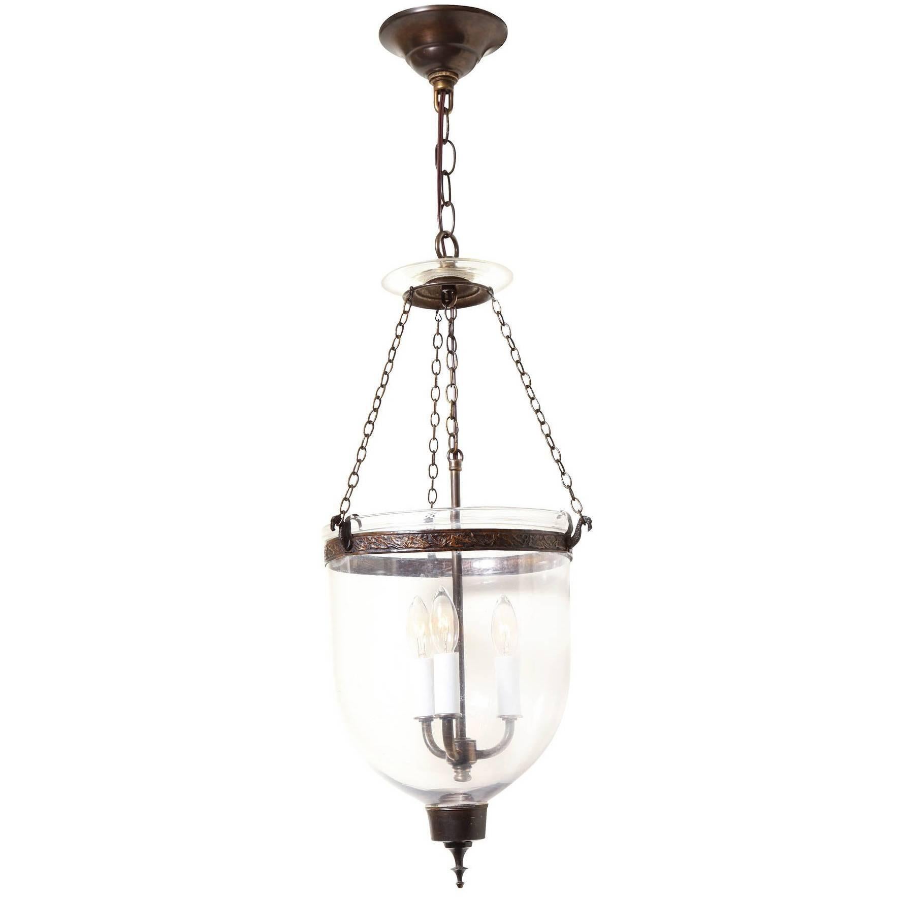 A Georgian Style Brass-Bound Hurricane Lantern