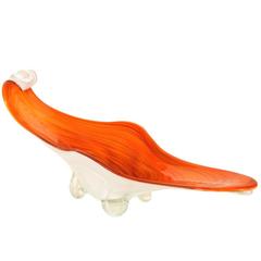 A Mid-Century Modern Abtract Glass Dish by Murano