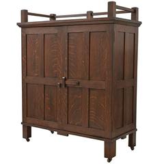 Used Paneled Oak Arts & Crafts Cabinet, circa 1905