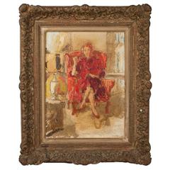 Oil on Canvas Depicting a Seated Woman 2