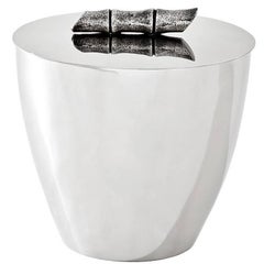 Bamboo Ice Bucket in Nickel Finish and Silver Plated