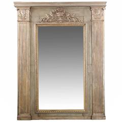 French Neoclassical Period Carved and Painted Wall Mirror 1