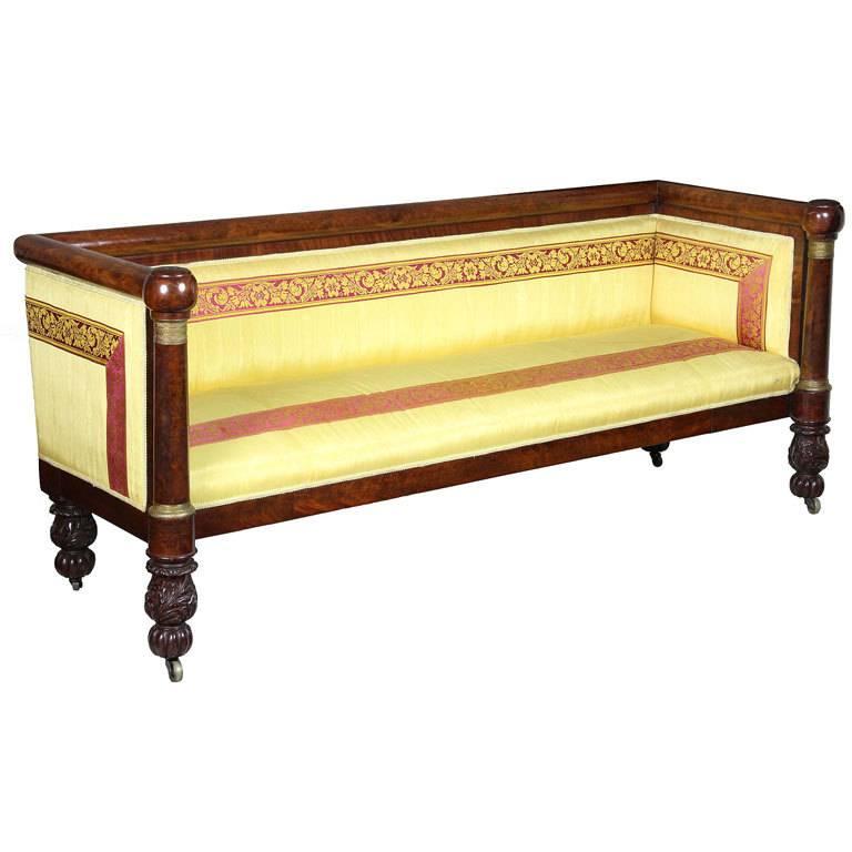 Classical Ormolu-Mounted Mahogany Box Sofa, New York, circa 1815