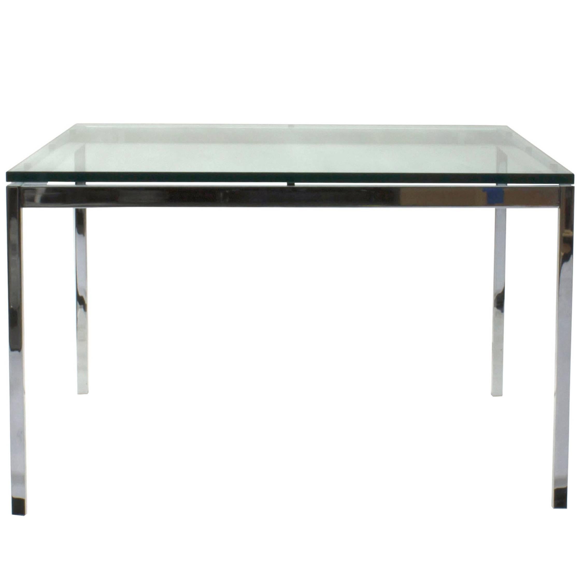 Florence Knoll Glass Top Square Side Table For Sale