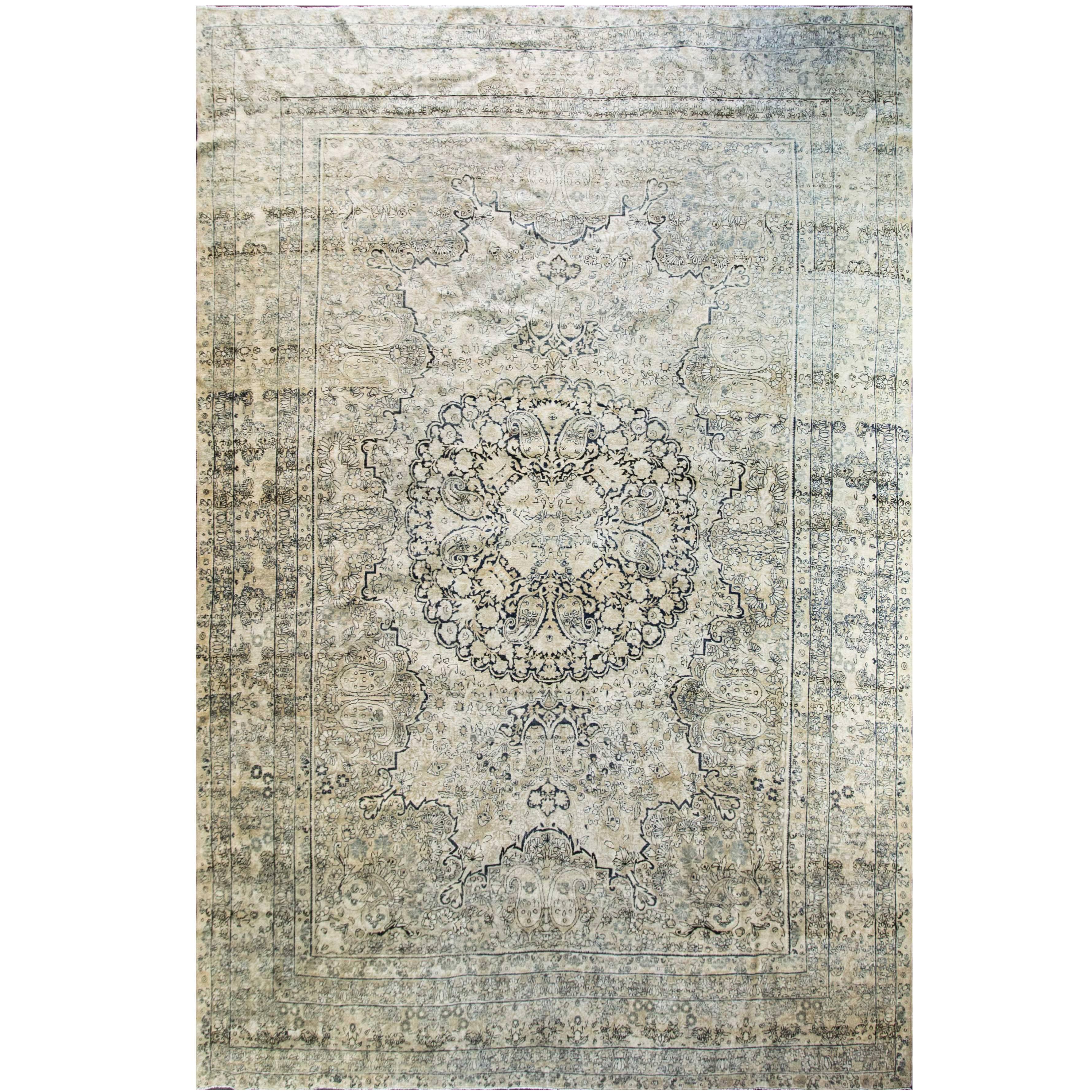  Antiker persischer Kermanshah-Teppich, 9'7" x 14'6" im Angebot