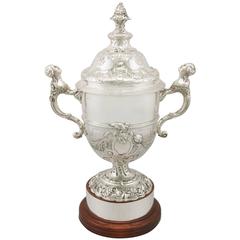 Antique George V Sterling Silver Presentation Cup and Cover 6