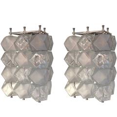 Murano Glass Cube Sconces, Italy, 1960s
