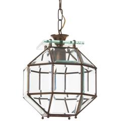 1950s Glass and Brass Lantern Attributed to Fontana Arte 7