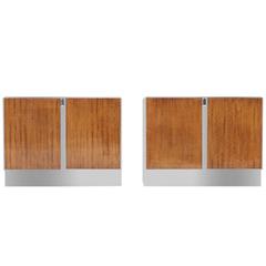 Pair of Modern Ello Bachelor's Chests with Chrome Finish 1