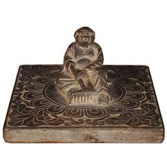 Chinese Stone Shoemaker's Weight with Zhu Bajie 12