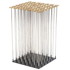 Dischi Side Table, Inspired by Harry Bertoia, Made of Brass and Stainless Steel