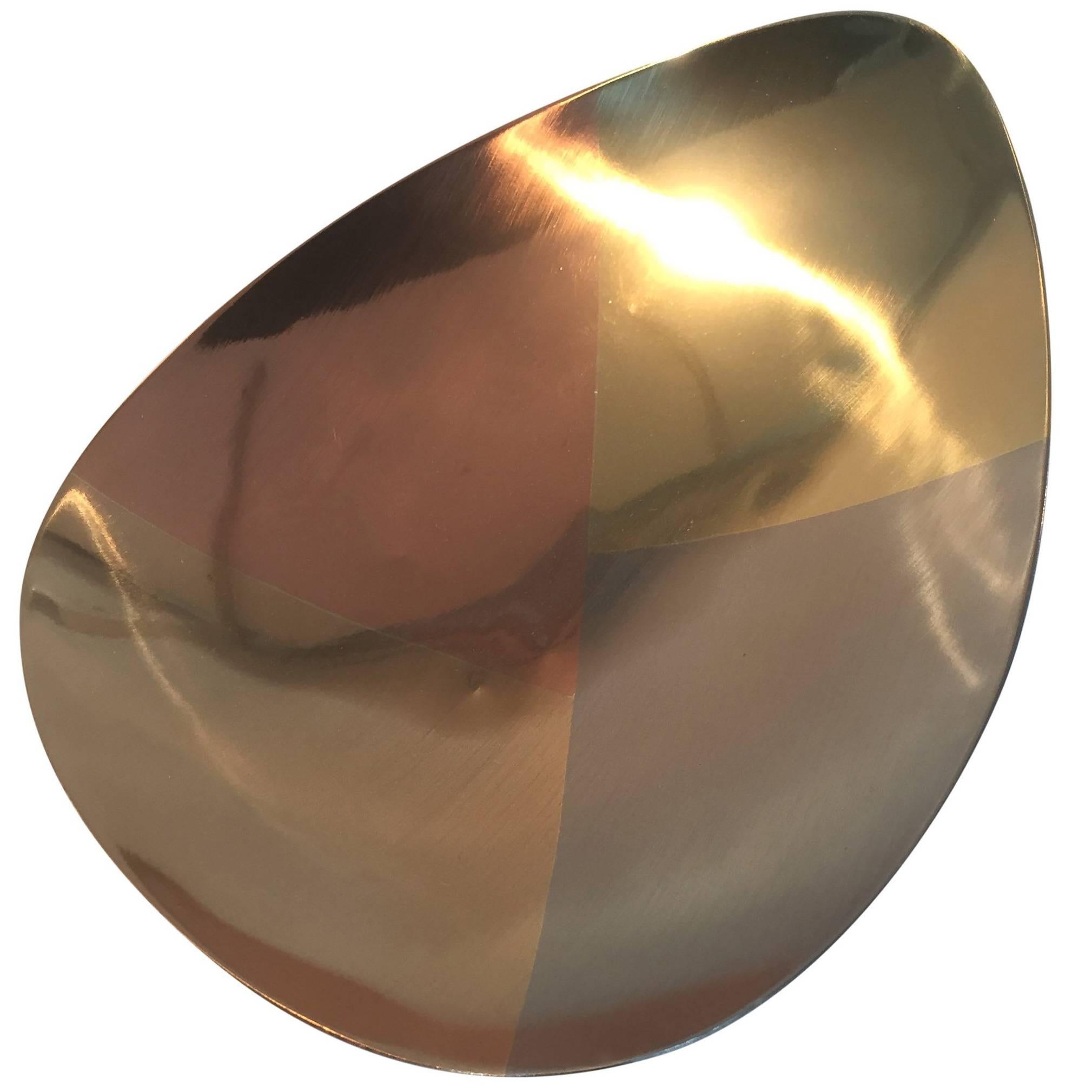 Geometric Mixed Metal Dish, Los Castillo Taxco, Mexico, 1950