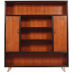 Mid-Century Modern Bookcase Cabinet Cherry Wood by Guglielmo Urlich for Arca-Mi