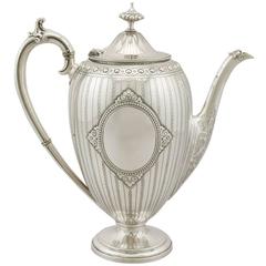 Antique Victorian Sterling Silver Coffee Pot by Barnard & Sons Ltd 11