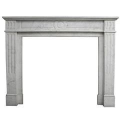 Antique Carrara Marble Fire Surround in the Louis XVI Style