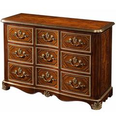 Serpentine Mahogany Chest of Drawers with Strapwork Marquetry