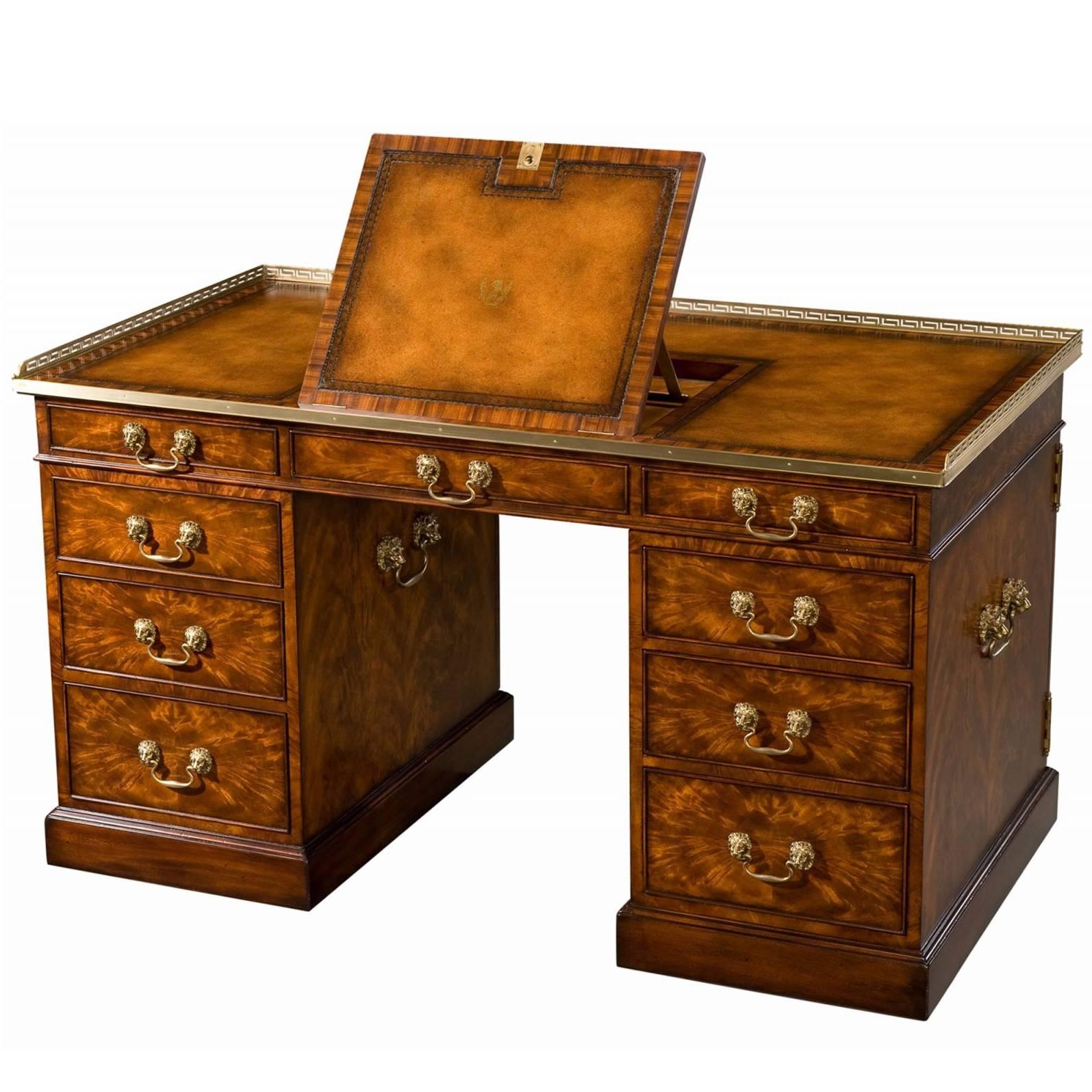 Althorp Mahogany Pedestal Desk For Sale
