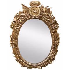 18th Century Military Style Water Gilded Mirror