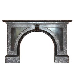 Large Late Victorian St Anne Marble Fire Surround with an Arched Aperture