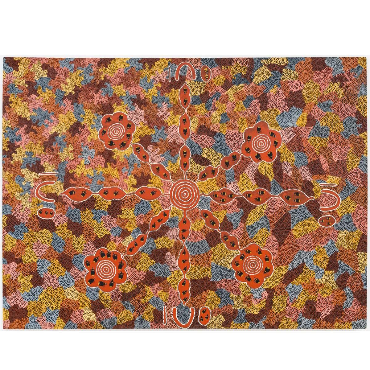 'Honey Ant Dreaming', Australian Aboriginal Painting by Tiger Japanangka For Sale