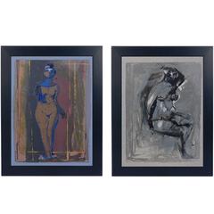 Pair of Marino Marini Nudes Lithographs