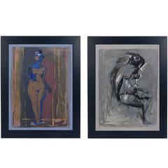 Pair of Marino Marini Nudes Lithographs