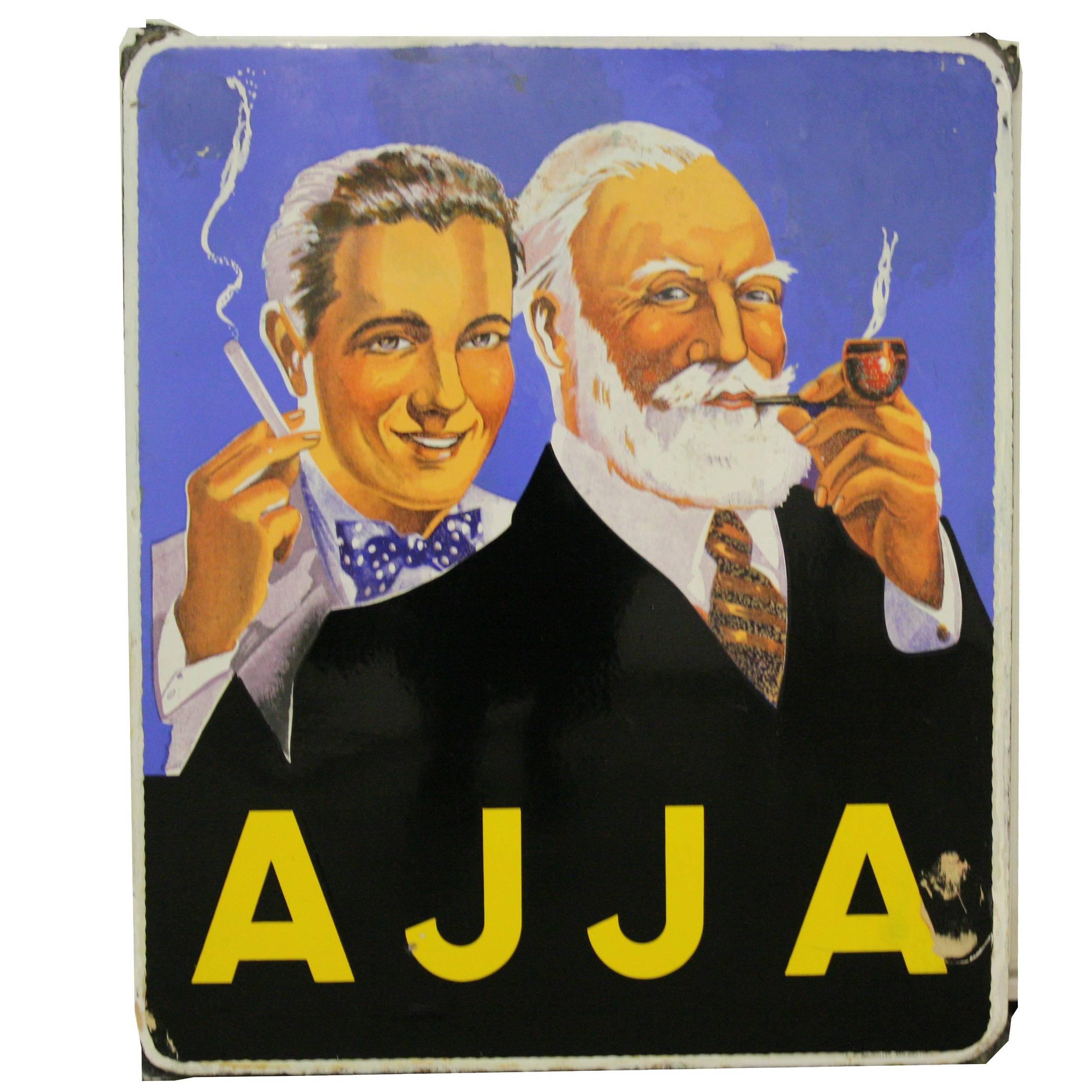 Enamel Sign AJJA Tobacco, 1953