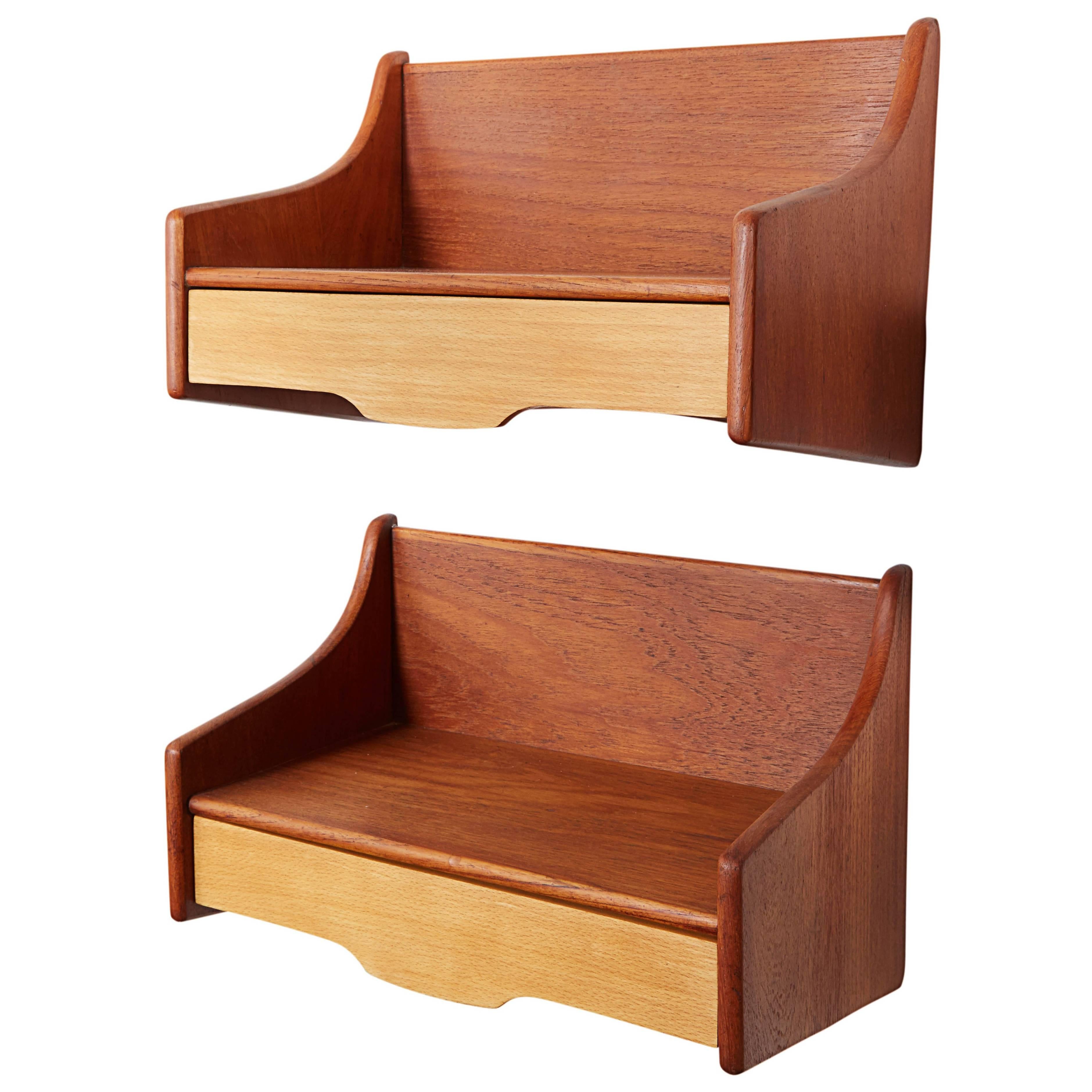 Mid Century Wall Shelves by Bender Madsen, Pair For Sale