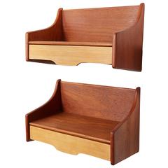 Mid Century Wall Shelves by Bender Madsen, Pair
