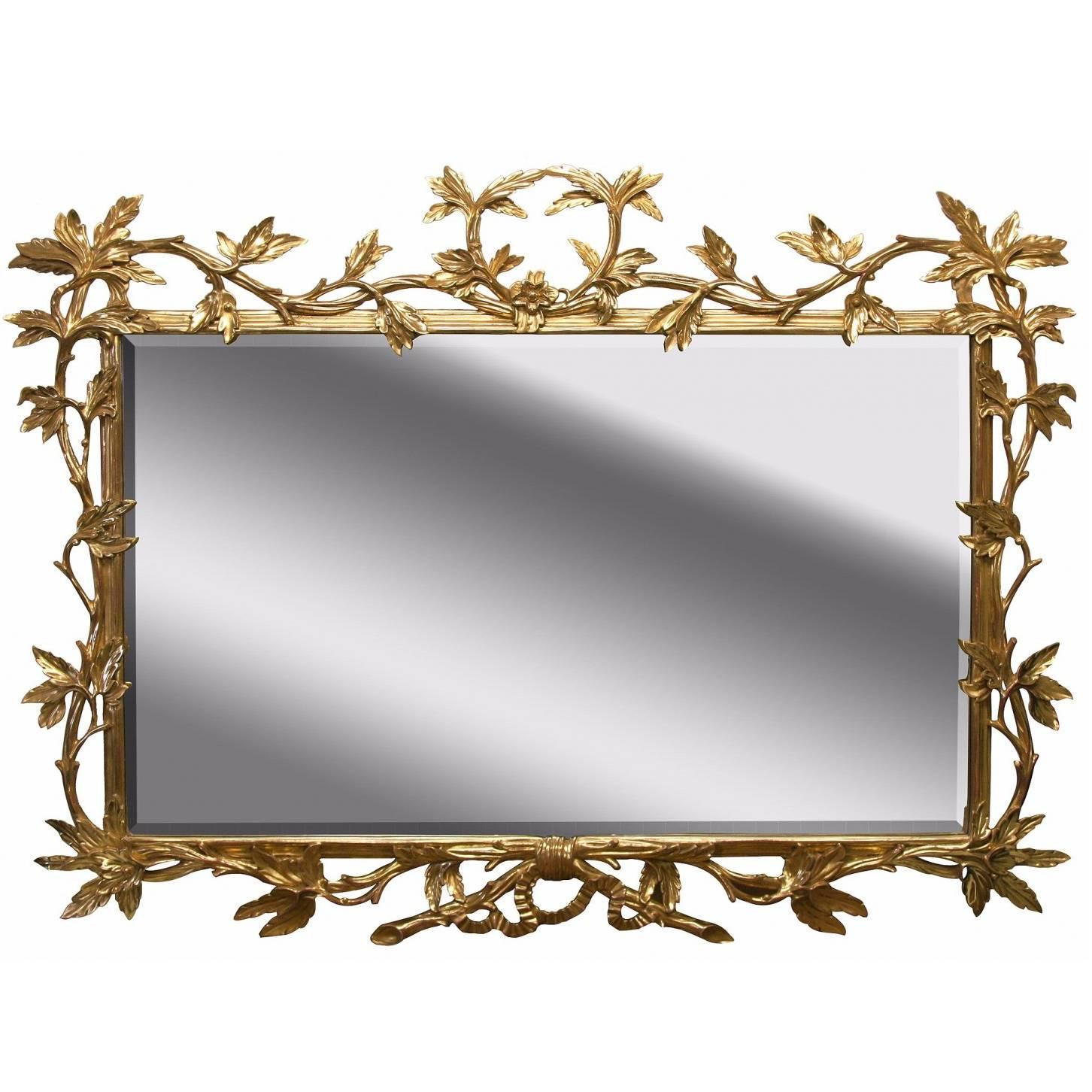 Water Gilded Chippendale Style Landscape Mirror For Sale