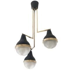 Three-Light Stilnovo Chandelier, Italy, 1960s