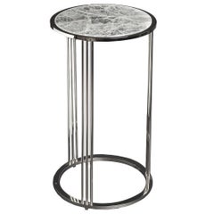 Tall Hyaline Quartz Round Side Table