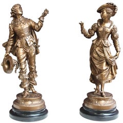 Pair of 19th Century French Spelter Figures