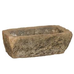 Strong Rustic Stone Trough / Planter for Indoor / Outdoor Use of Medium Size