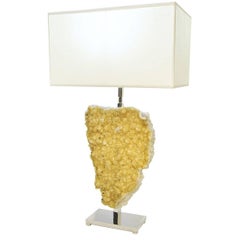 Citrine Table Lamp with White Shades